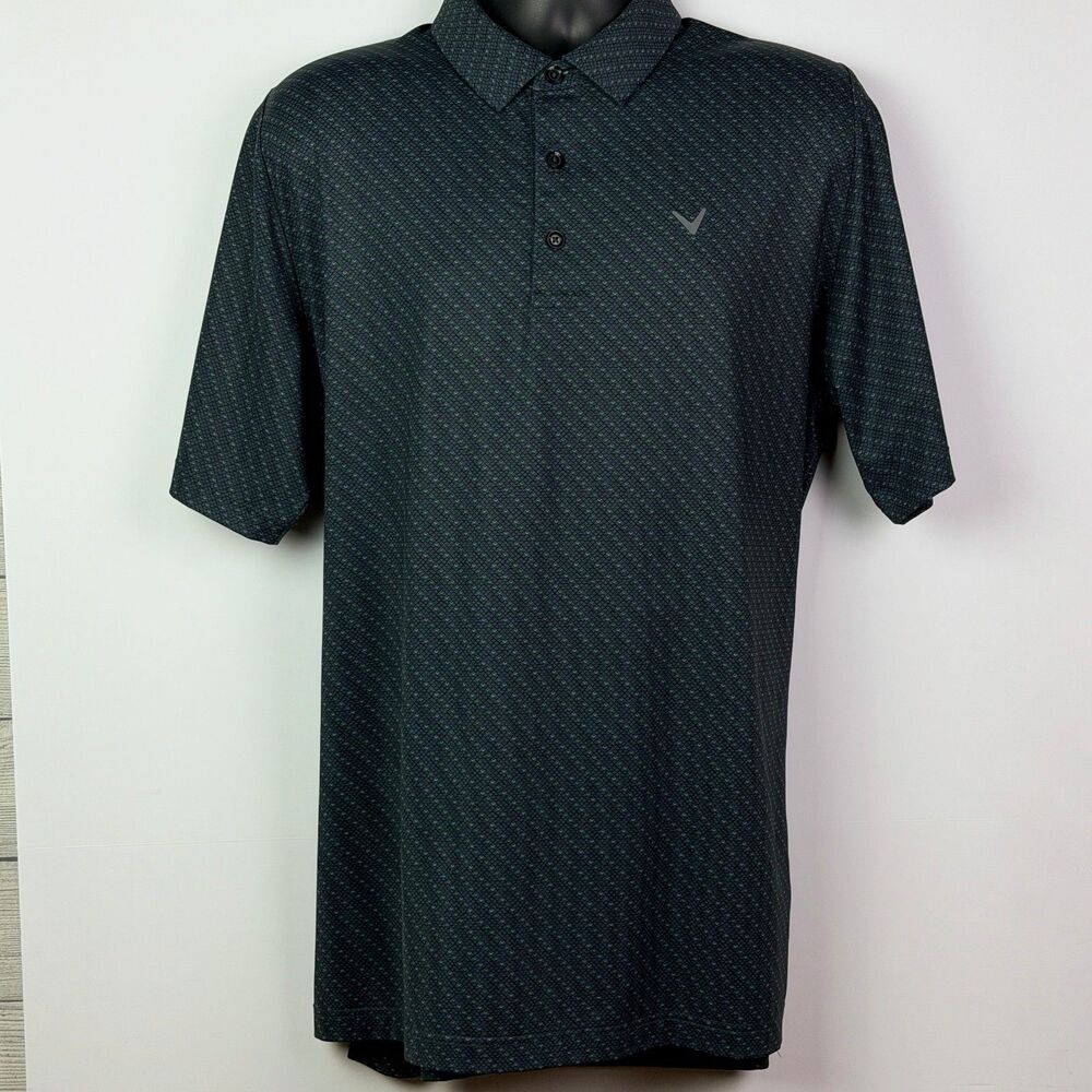 Callaway Gray Geometric Opti Dri Golf Polo Large - Picture 6 of 11